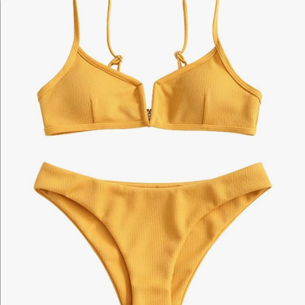 Yellow Ribbed Bikini